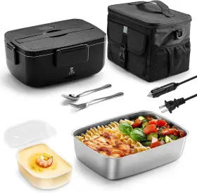 X-jing07 Stn Electric Lunch Box For Adults 2l Heated Boxes Black