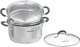 Am507-20a Sunhouse - 3.3 Quarts Steamer Pots With Lid Stainless Steel