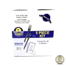 Dwcb250 Sunset Deluxe Wrapped Cutlery Black 250ct Set