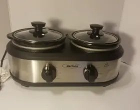 Sunvivi 705353973215 Dual Pot Slow Cooker 2 Small Mini Buffet - Server Warmer
