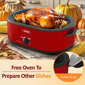 Sunvivi 733669413521 Roaster 18 Quart Roasting Oven With Self-basting Lid Removable Pan Turkey Roa #3