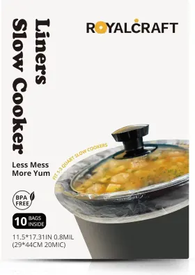 Sunvivi 744759562234 Slow Cooker Liners Disposable Cooking Bags Large Size Pot Fit 1q