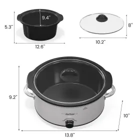 Sunvivi 759647946775 4 Quart Slow Cooker And Mini Food Warmer With 3 Heating Settings Removable Ceramic #3