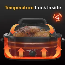 Sunvivi 759647946881 26 Quart Roaster Oven Turkey With Lid Roasters Removable Pan Lar #2