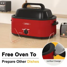 Sunvivi 759647946881 26 Quart Roaster Oven Turkey With Lid Roasters Removable Pan Lar #3