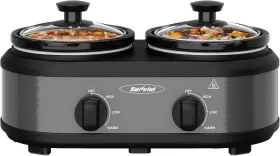 Sunvivi 759647946966 Dual Slow Cooker Buffet Server And Warmer With 2 Removable Ceramic Pots 3 Adj