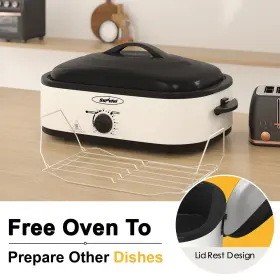 Sunvivi 795276245520 14-quart Roaster Oven With Self-basting Lid Turkey Removab #3