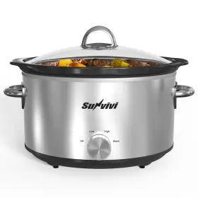 B0ct2fx7fr Sunvivi Small Slow Cooker 4 Quart Mini Food Warmer 3 Heat Settings Removable Ceramic