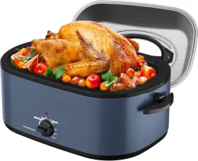 Zer002db Sunvivi Electric Roaster 28-quart Oven Featuring A Glass Lid