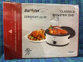 Zer006wt-11-sv Sunvivi 8-quart Roaster Oven With Self-basting Lid Electric Turkey
