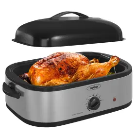 Zer009 Sunvivi 14-quart Electric Roaster Oven With Self-basting Lid Stainless Steel Turkey