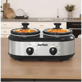 Zes006gr-11 Sunvivi Survivi Double Slow Cooker With Glass Lids - 2 X 1.25 Quart Capacity #2