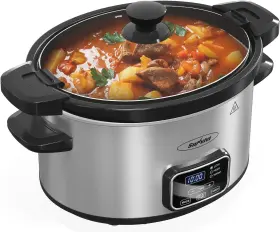 Zes014sl-11-sv Sunvivi 4 Quart Slow Cooker Programmable With Quarts Sliver