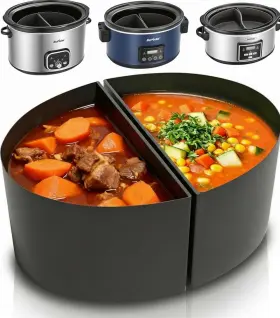 Zes029 Sunvivi 2 In 1 Silicone Slow Cooker Liners Fit For Crock Pots 6 Quart Reusable