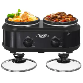Sunvivipro 810173792400 2 1.25 Quarts Dual Slow Cooker Buffet Server And Warmer With Removable Cer