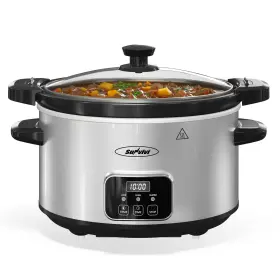 Sunvivipro 810173792448 4 Quart Programmable Slow Cooker With Removable Ceramic Pot Locking Lid 3 Heati