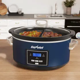 Sunvivipro Zes021db Programmable Slow Cooker Multi-cooker With 2 In 1 Silicone Liner