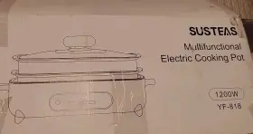 Yf-818 Susteas Multifunctional Electric Cooking Pot Large Quantity Glass Lid