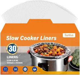 Syntus Scl30-a 30 Count Slow Cooker Liners Large Size 13 Inch X 21 Fits 3-8 Quart Pots Bpa