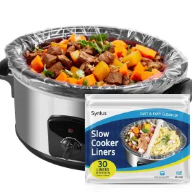Scl30-b Syntus Crock Pot Liners 30 Count 13 Inch X 21 Large Size Slow Clear
