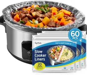 Scl60-b Syntus Crock Pot Liners 60 Count 13 Inch X 21 Large Size Slow Clear