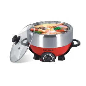 Trmc-40rs Tayama Shabu And Grill 3 Quart Red Electric Multi-cooker With Stainless Stee
