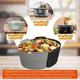 Taydoiban 445012713747 Silicone Slow Cooker Liners Compatible With Crock Pot 6-8 Qt Divider #2
