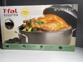 J11197 Tefal Turkey Roaster With Lid Andrack T-fal High Dome. Holds 20-25 Lb Turkey. New