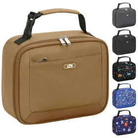 Tn-lb-s04 Tenot Lunch Box Kids Insulated Bag For Boys Girls Cute Reusable Medium Khaki