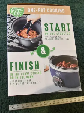 The Cookware Company 885837043327 New- 5 Quart Green Life Healthy Cook Duo Slow Cooker Nonstick Pfas-free #3