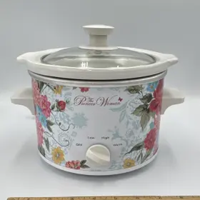 6306647 The Pioneer Woman 1.5 Quart Electric Slow Cooker Floral Multicolor Keep Warm