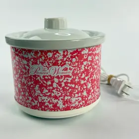 Pw4230211220003 The Pioneer Woman Mini Slow Cooker Red Speckle Dip Warmer 35w