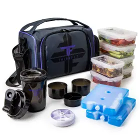 Tf-purp-bg19 Thinkfit Insulated Meal Prep Lunch Box With 6 Food Portion Control Purple
