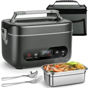 Bx60 Thzdmi 1.2l Cordless Electric Lunch Box 20000mah Rechargeable Portable Food Black