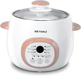 Tianji 743388205598 Electric Stew Pot Ceramic Soup Porridge Cooker Slow Cookers With Lid 1l
