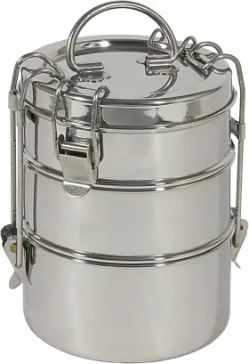 To Go Ware 718122571949 To-go 3-tier Stainless Lunch Box 1 Count Red