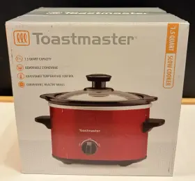 1515crd Toastmaster 1.5 Quart Red Slow Cooker Crock Pot New