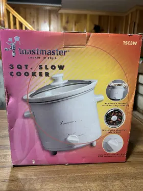 Tsc3w Toastmaster Brand New Never Opened Slow Cooker 3 Quart White Glass Lid All Food Tsc3w Toastmaster Brand New Never Opened Slow Cooker 3 Quart White Glass Lid All Food