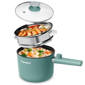 10b-2g Topwit Hot Pot Electric With Steamer 1.5l Ramen Cooker Non-stick Frying Pan Elect 10b-2g Topwit Hot Pot Electric With Steamer 1.5l Ramen Cooker Non-stick Frying Pan Elect