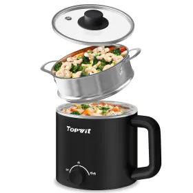 T160a-1 Topwit Hot Pot Electric With Steamer 1.6l Ramen Cooker For Pasta Sha T160a-1 Topwit Hot Pot Electric With Steamer 1.6l Ramen Cooker For Pasta Sha