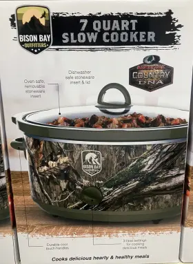 Tp-sl-7000-mos-hdl Trappers Peak Bison Bay 7 Quart 3 Heat Slow Cooker - Crock Pot Mossy Oak Camo