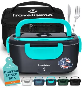 23x16x11cm Travelisimo 437019625665 Electric Lunch Box For Adults 100w Heated Neon Blue