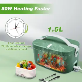 Trushome 614162706627 Electric Lunch Box Food Heater 80w Heated Boxes For Adults With Black #2