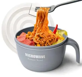 Cooker-001 Tsjy Ramen Cooker Bowl - 45 Oz Microwaveable Noodle In Few Minutes- Gray
