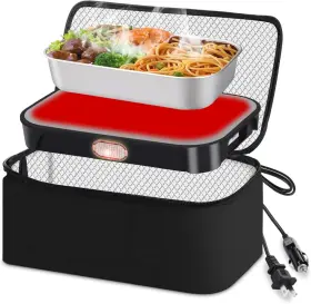 Aby322 Tuhood Portable Oven 4 In1 Food Warmer 12/24/110/220v Heated Black