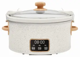 Pw8400778514-5-1  Unbranded 6 Quart Digital Slow Cooker With Locking Lid Linen Speckle
