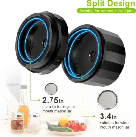 Unerver 717023330228 M11 Mason Jar Vacuum Sealer - Electric Kit With Black #3