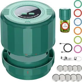 Unerver 717023331034 M11 Mason Jar Vacuum Sealer - Electric Kit With Green