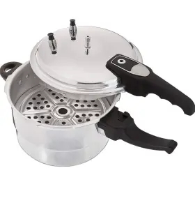 1050-20 Uniware 1050-20/22/24/26/28 Aluminum Pressure Cooker With Steamer Fast 4.2/5.2/7.39/9.5/11.6 Quart