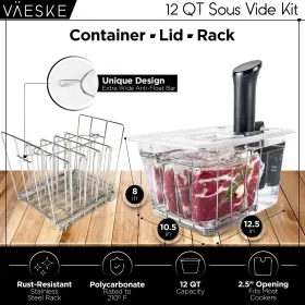 V Eske 304369255737 Sous Vide Container 12 Quarts With Lid Rack And Insulating Sleeve #2 V Eske 304369255737 Sous Vide Container 12 Quarts With Lid Rack And Insulating Sleeve #2